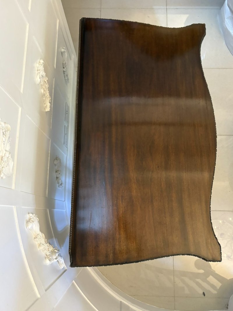 Antique Victorian Quality Carved Mahogany Desk/Console Table - Image 14